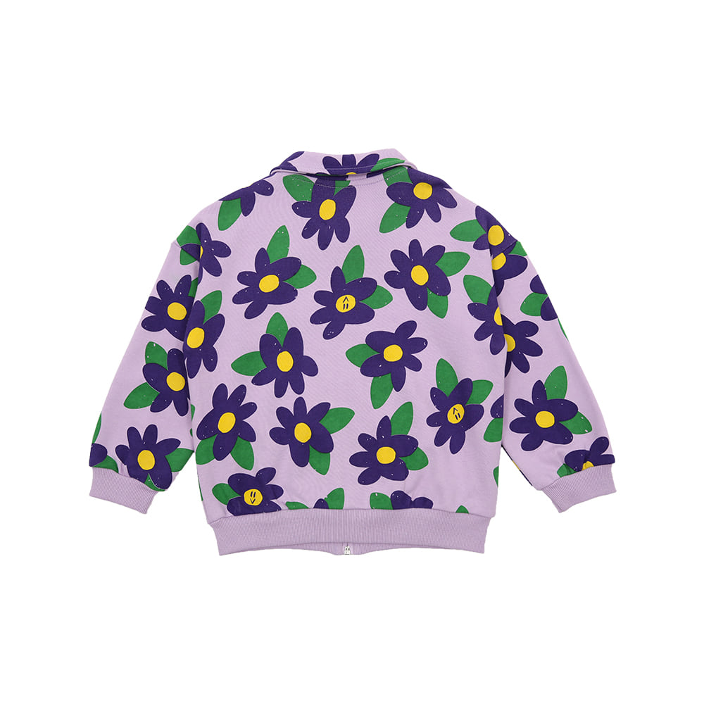 [프리오더 15% 할인율 적용 49,000→41,650] BE purple flowers cotton zip-up jumper